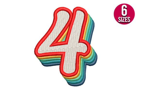 Retro Number Four Machine Embroidery Design Review