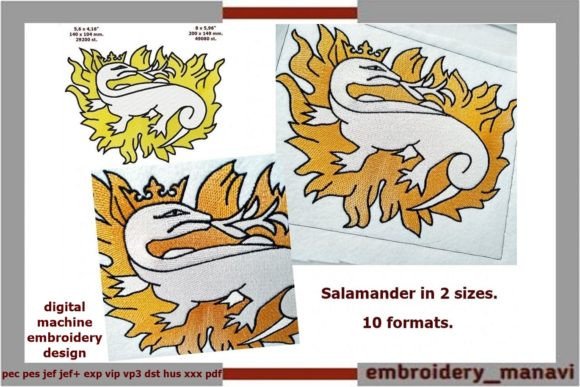 Salamander on Fire: An Embroidery Design Review for Brands